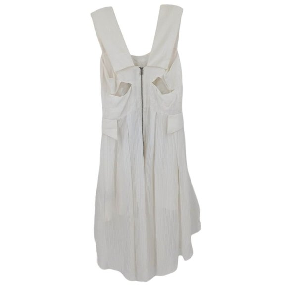 WALTER BAKER Dress Womens M White Jolie Chiffon Cut Out Bridal Bachelorette Flaw - Picture 16 of 16